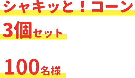 シャキッと!コーン3個セット100名様